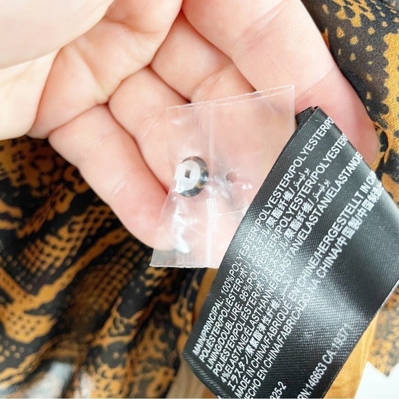 Finders Keepers Lana Long Sleeve Ruched Snakeskin Print Mini Dress Size 10 Brown - Picture 8 of 8